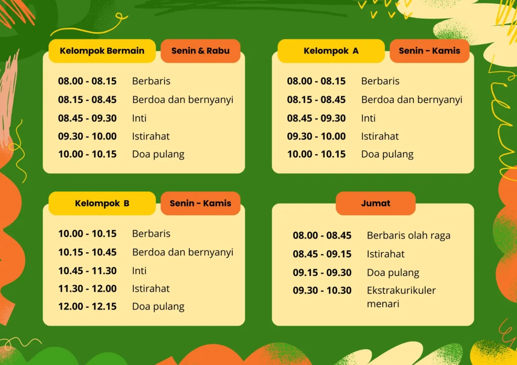 Jadwal Kegiatan Belajar PAUD Asoka